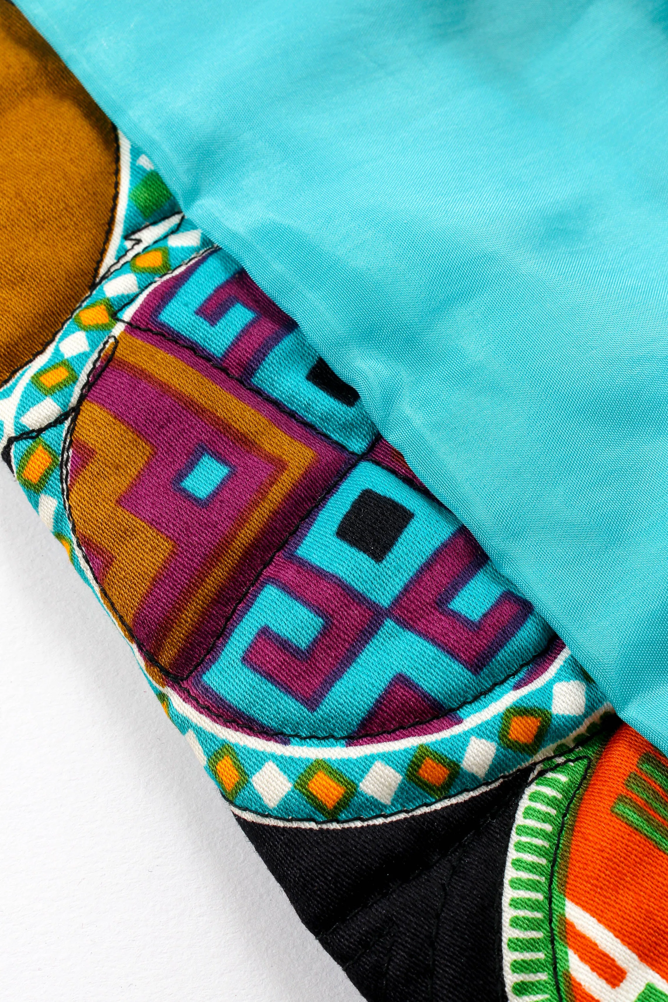 Geometric Print Quilted Hostess Dress
