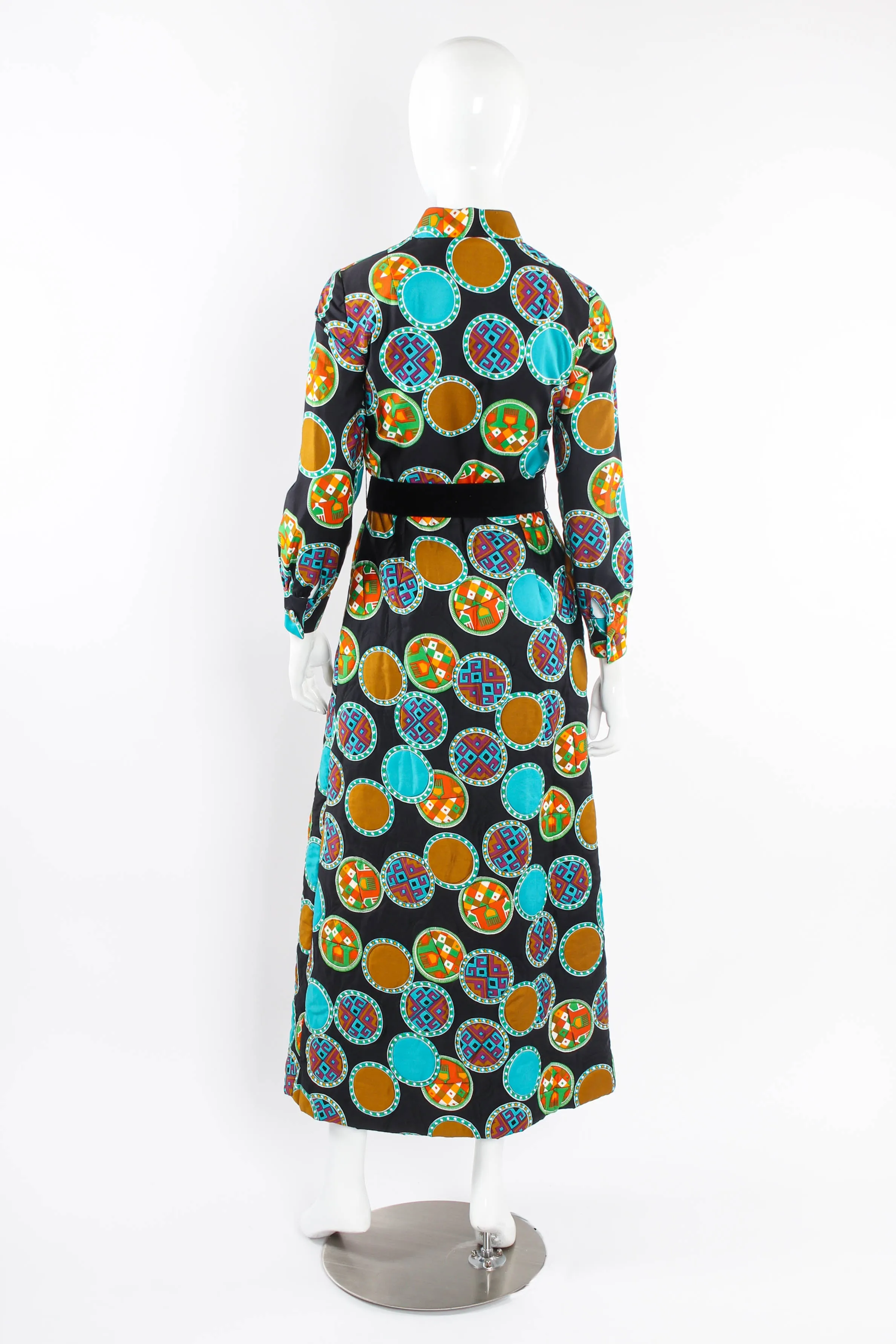 Geometric Print Quilted Hostess Dress