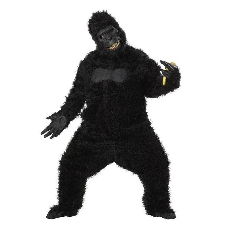 Goin' Ape Deluxe Adult's Furry Black Gorilla Costume
