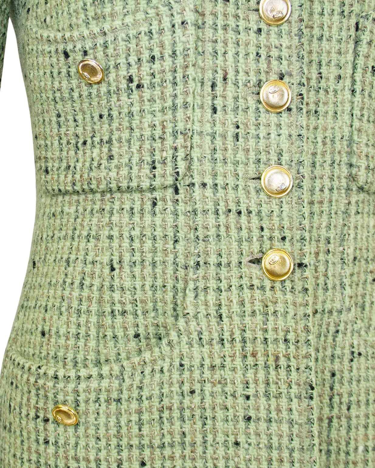 Green Bouclé Tweed Jacket Circa 1997