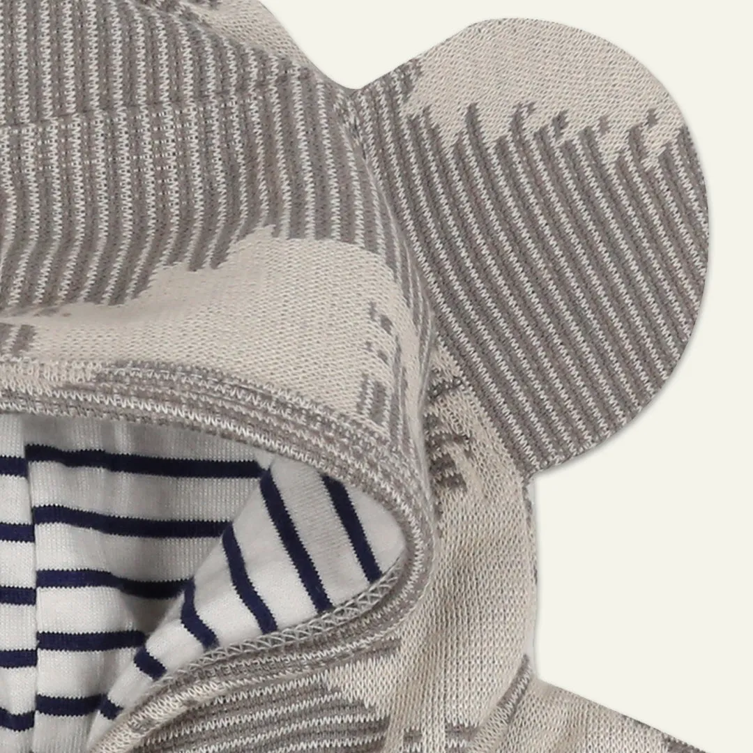 Grey Dinosaur And Stripe Print Jacket