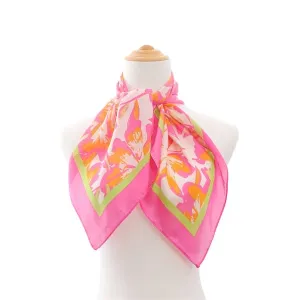 GROOVY FLORAL PRINT SILK SCARF