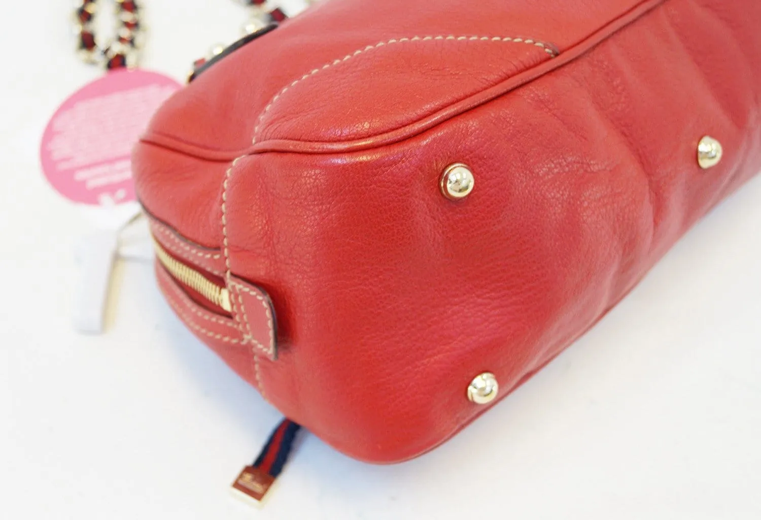 GUCCI Cruise Red Leather Chain Shoulder Bag