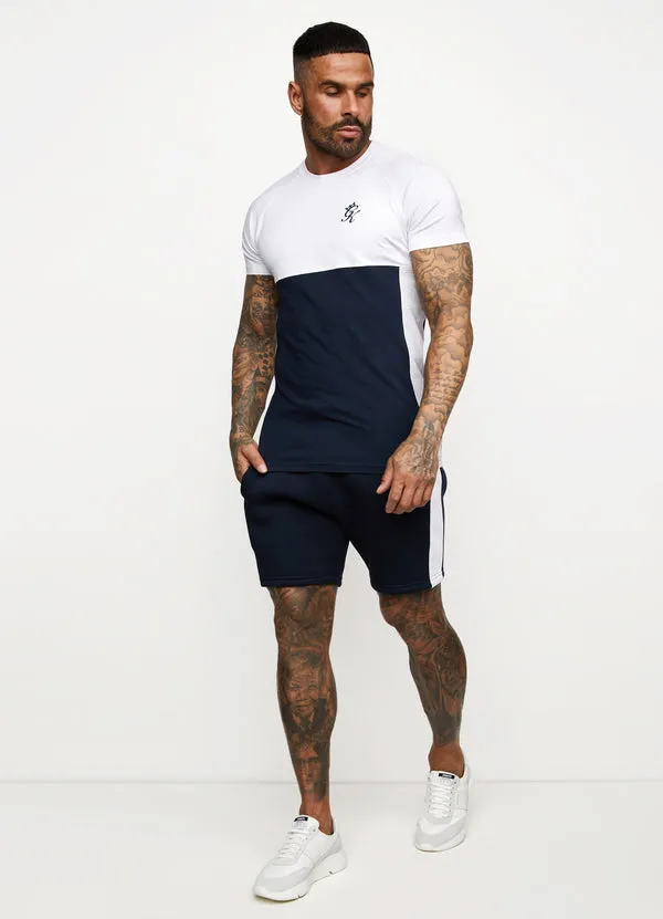 Gym King Contrast Panel T-Shirt Navy Blue
