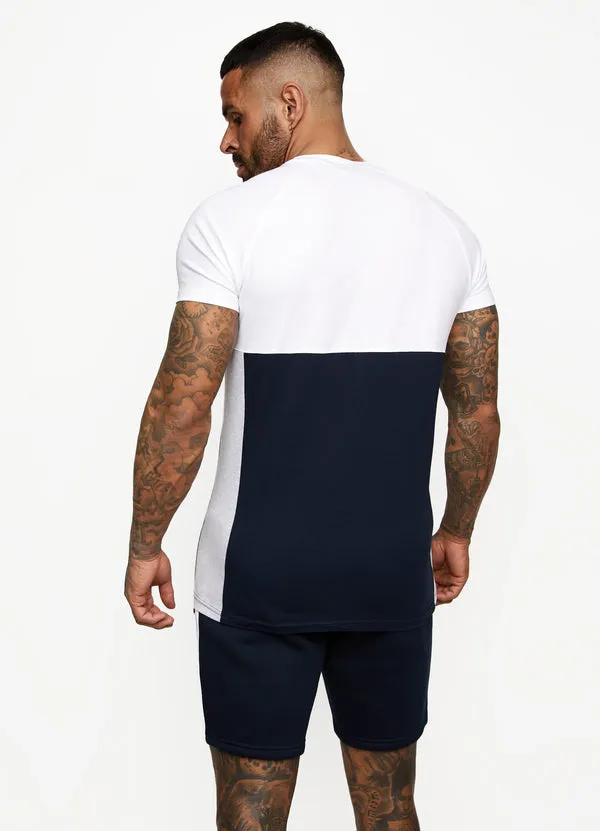 Gym King Contrast Panel T-Shirt Navy Blue
