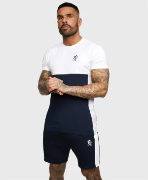 Gym King Contrast Panel T-Shirt Navy Blue