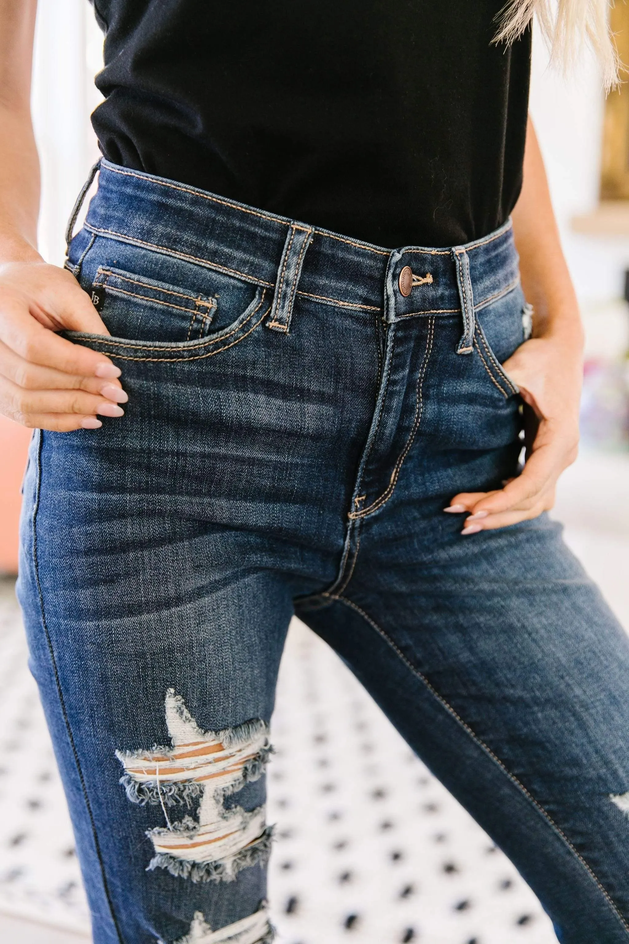 Hazel Blues® | Double Down Destroyed Jeans