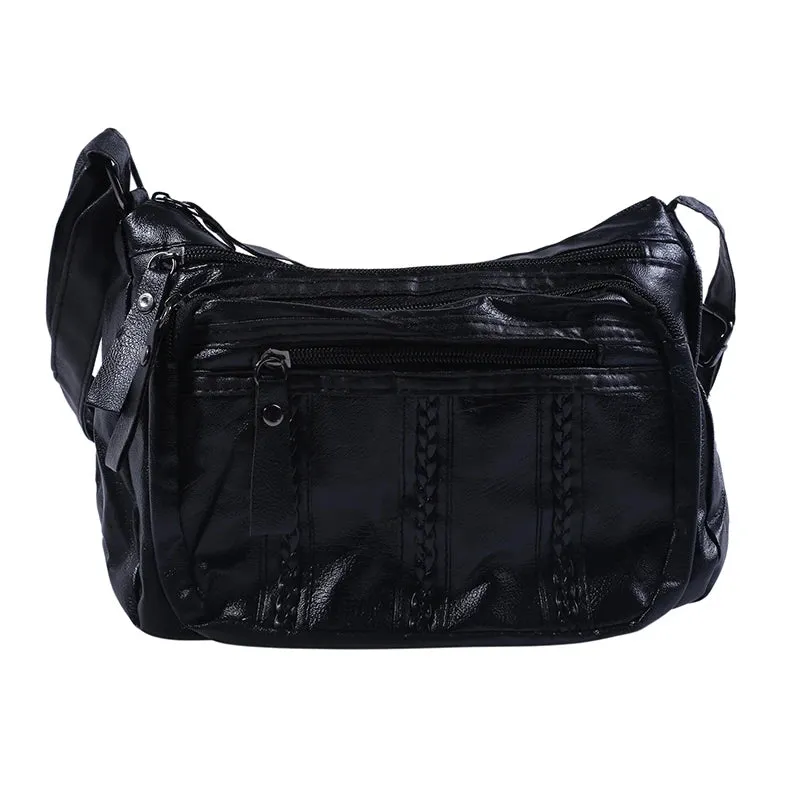 High Quality Women's Soft Leather Shoulder Bags Multi-Layer Pockets Classic Crossbody Bag Luxury Designer Handbags And Purses