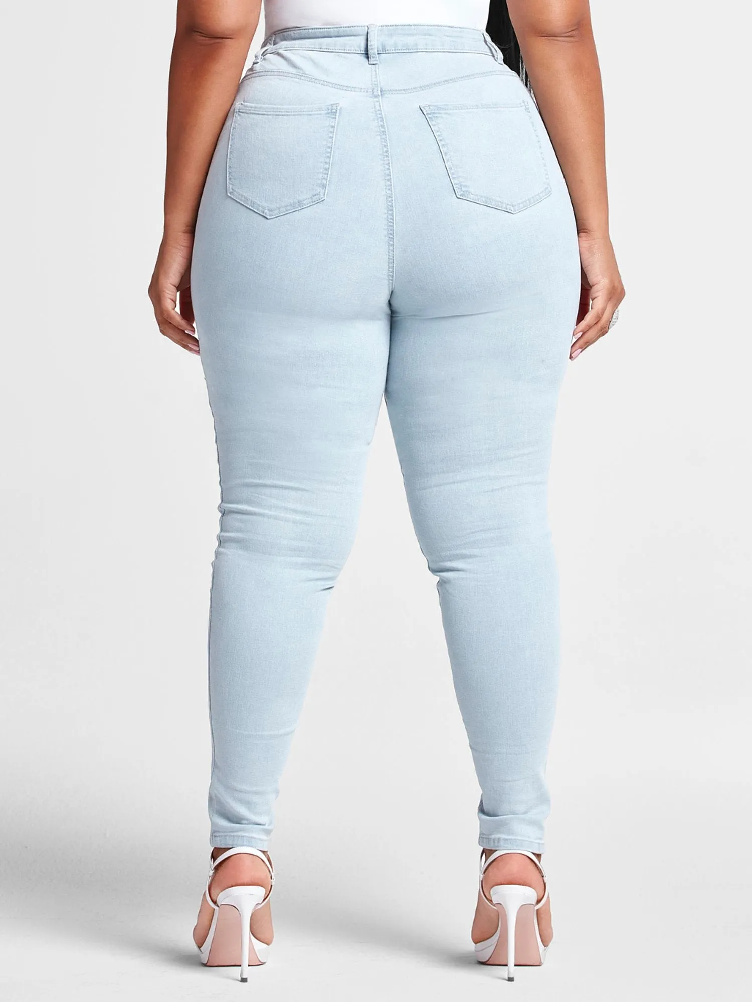 High Rise Lace Up Skinny Jean - Short Inseam