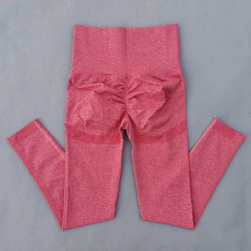 High Waist Seamless Gym Leggings for Women - Ruched Butt Lifting Yoga Pants