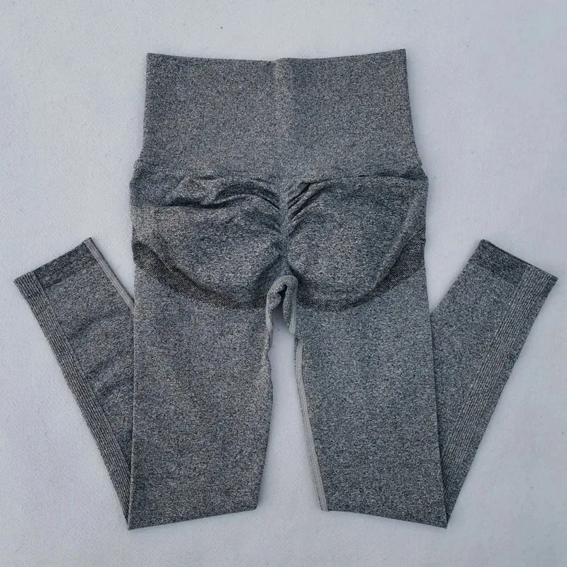 High Waist Seamless Gym Leggings for Women - Ruched Butt Lifting Yoga Pants