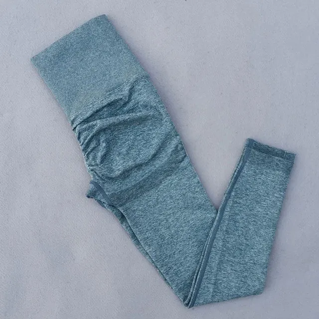 High Waist Seamless Gym Leggings for Women - Ruched Butt Lifting Yoga Pants