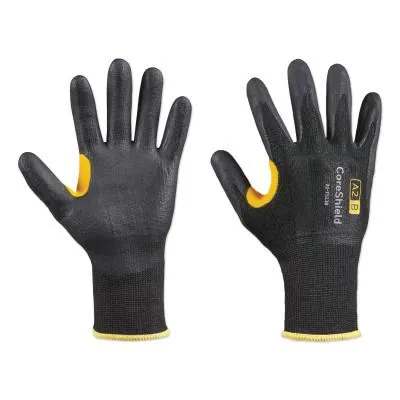 Honeywell CoreShield™ A2/B Coated Cut Resistant Gloves, 7/S, HPPE, Nitrile Micro-Foam, 13 ga, Black, 22-7513B/7S