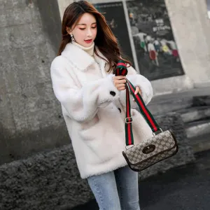 Imitation Lamb Fur Grass Women's Coat Autumn Winter Short Thickened Loose Sheep Shearer Coat