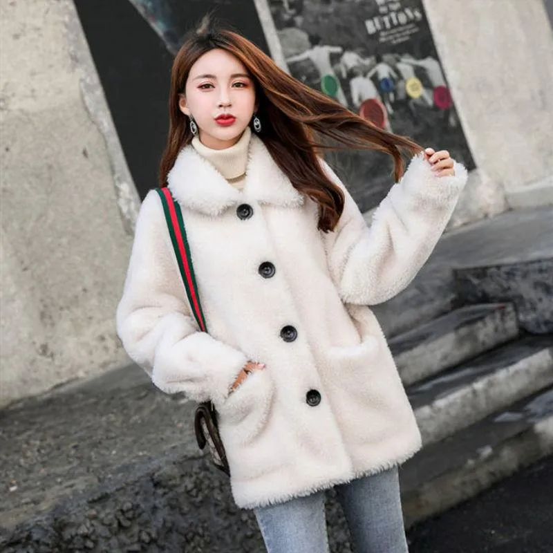 Imitation Lamb Fur Grass Women's Coat Autumn Winter Short Thickened Loose Sheep Shearer Coat
