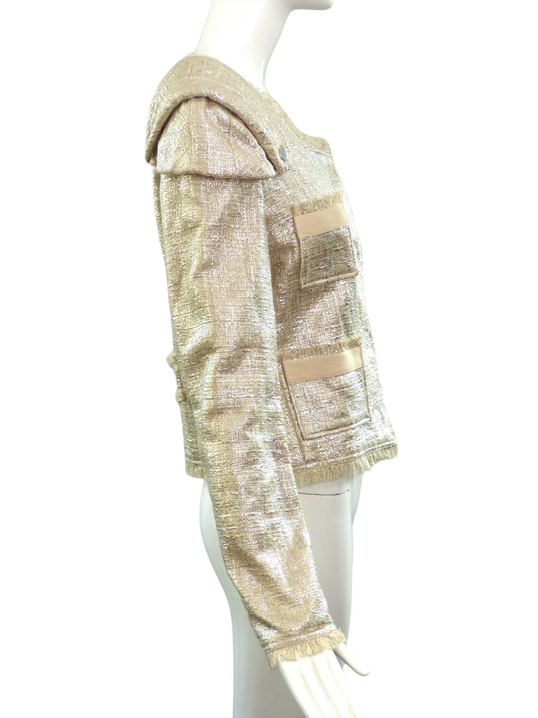 JC de CASTELBAJAC- NWT 2012 Metallic Cotton Jacket, Size 6