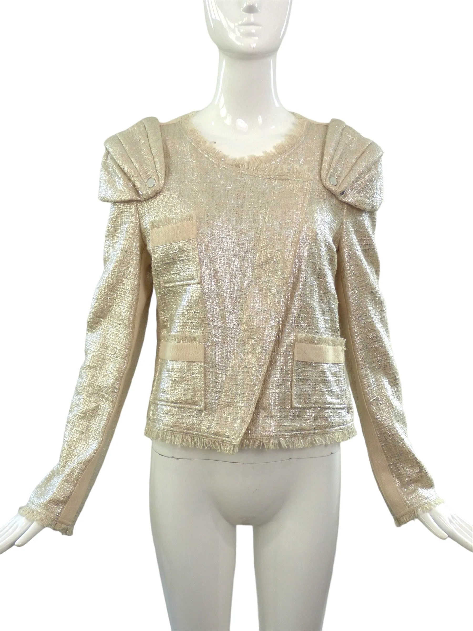 JC de CASTELBAJAC- NWT 2012 Metallic Cotton Jacket, Size 6