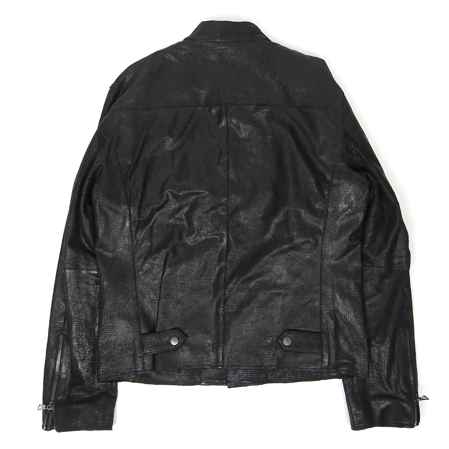 John Varvatos Leather/Chain Detail Jacket Size 48