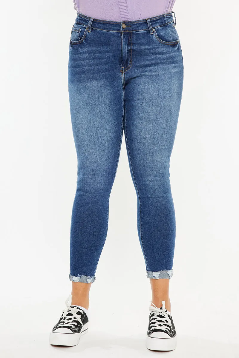 Kali Mid Rise Ankle Skinny Jeans (Plus Size)