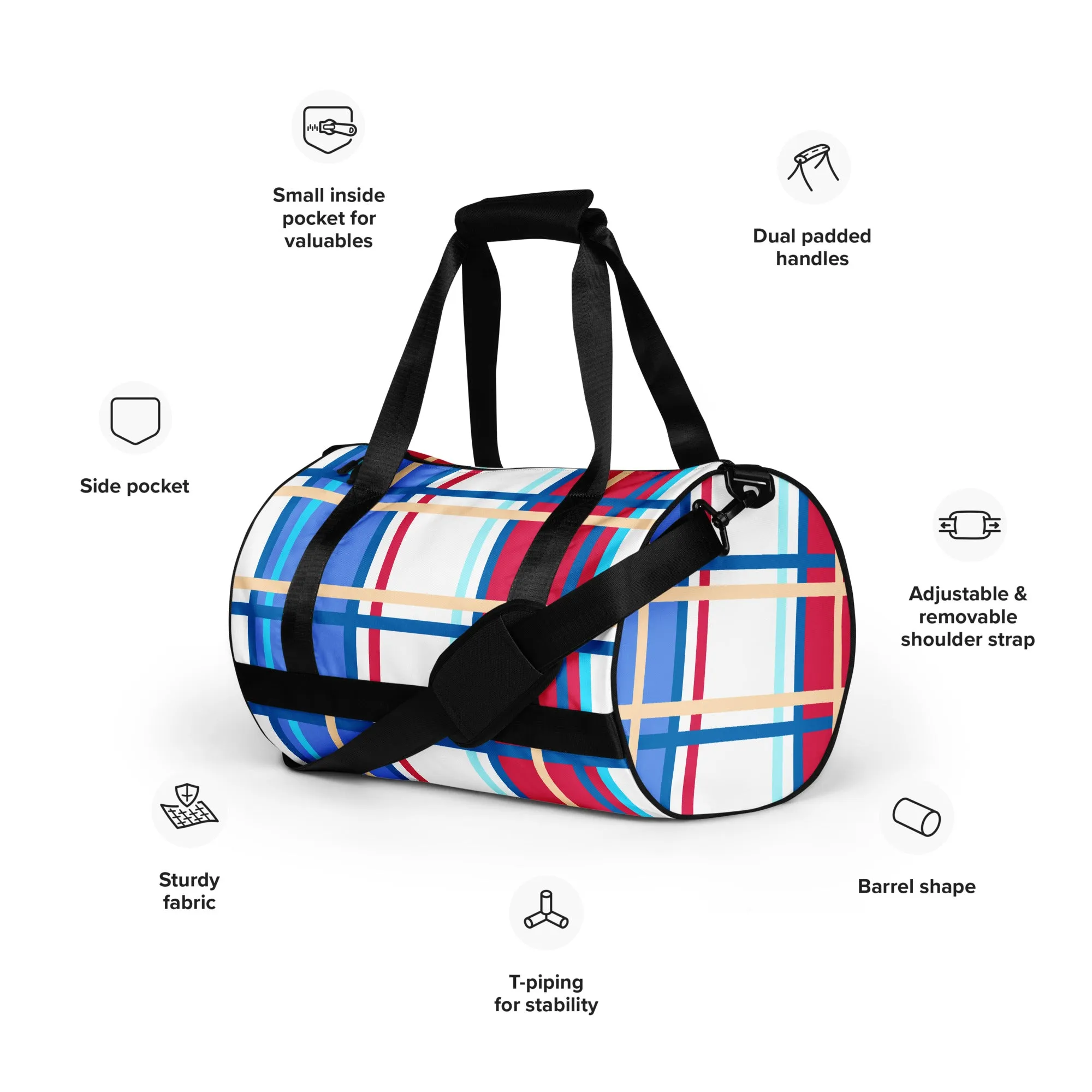 'Kames Bay, Bute' Happy Tartan® Gym Bag