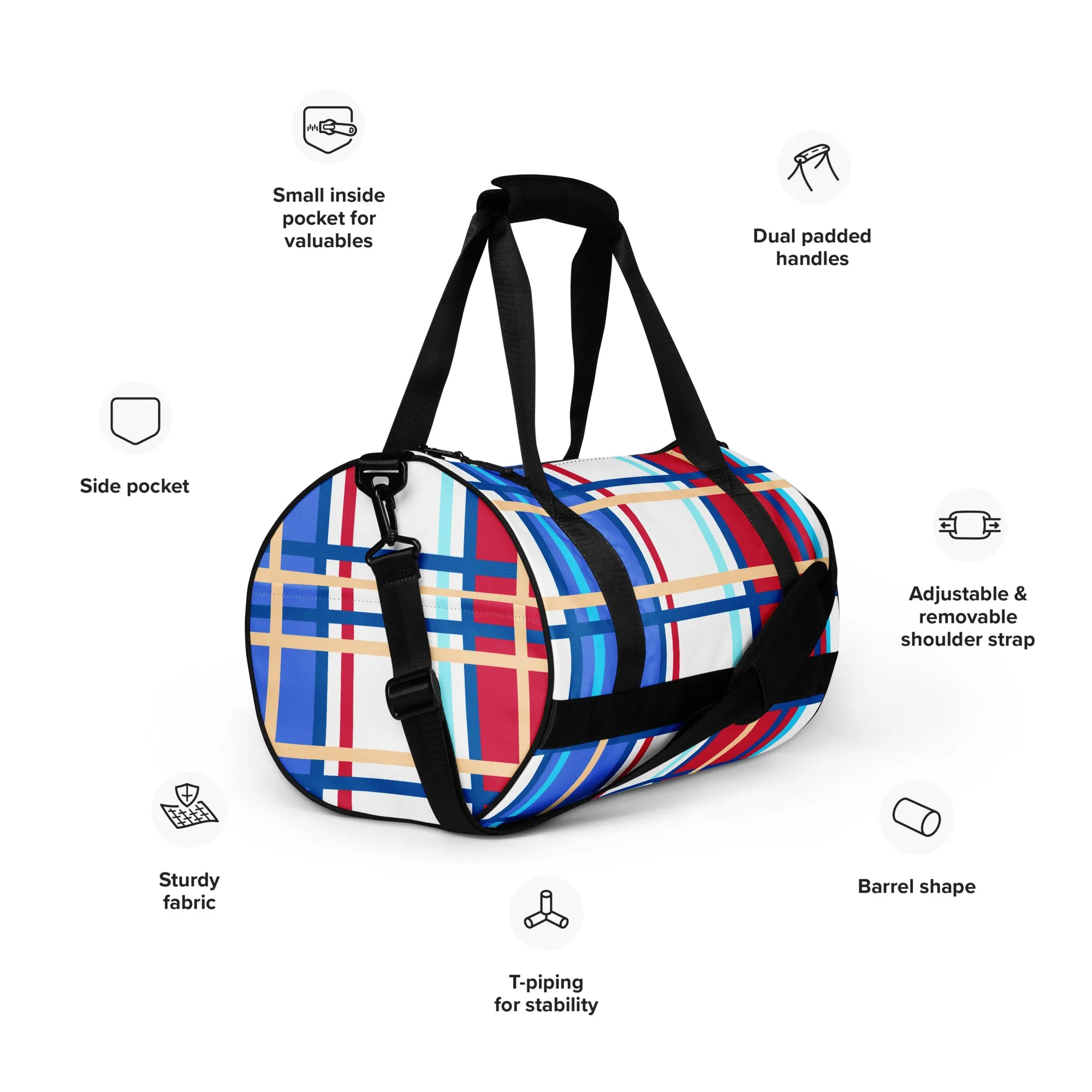 'Kames Bay, Bute' Happy Tartan® Gym Bag