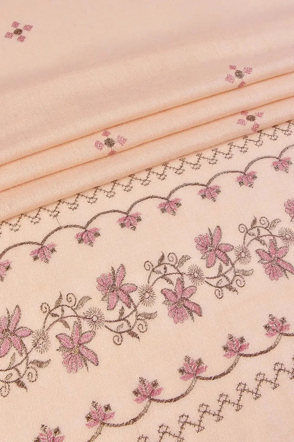 KHAS STORES - Embroidered Shawl-1 Cream