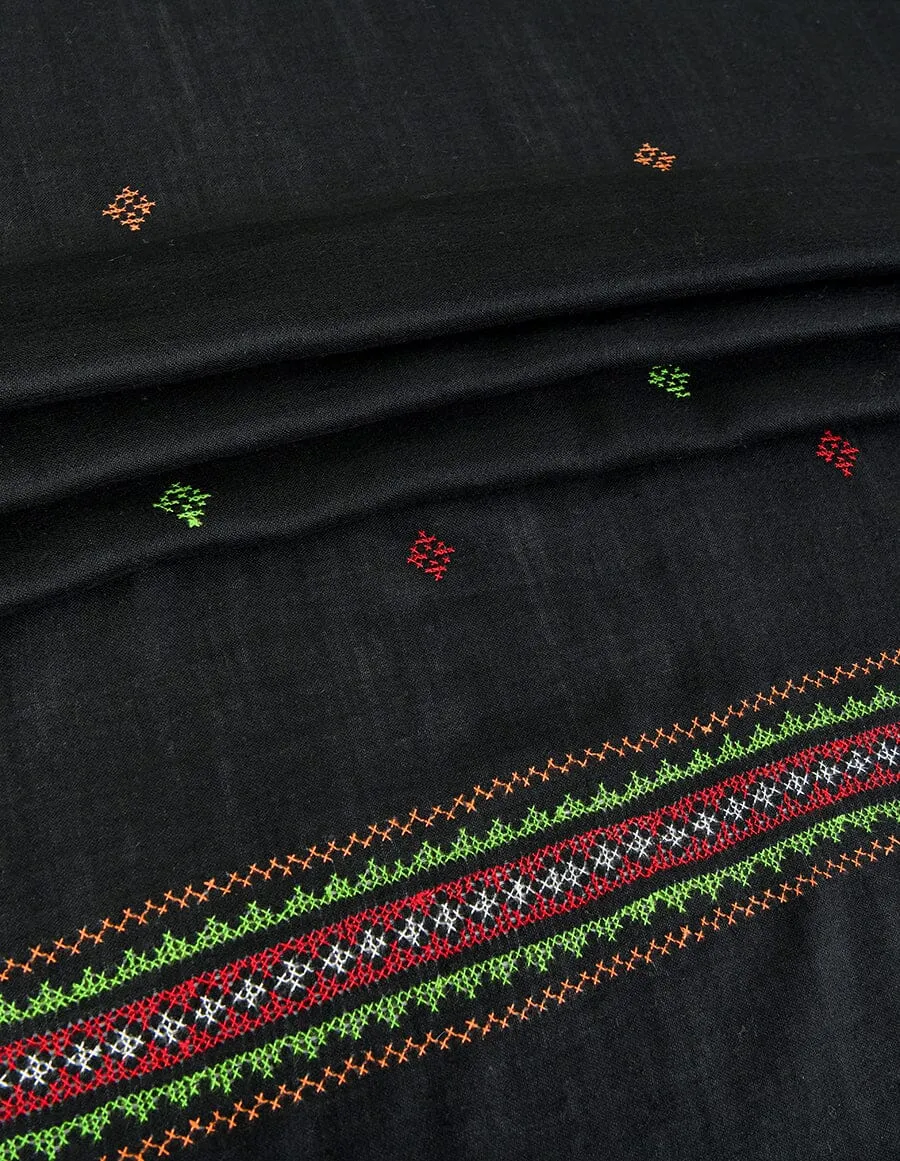 KHAS STORES - Embroidered Shawl CS-101 Black