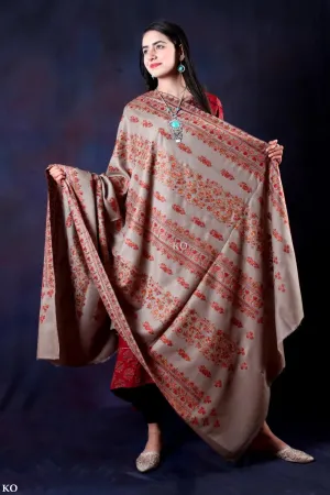 Khudrang Sozni Embroidered Handwoven Pashmina Shawl