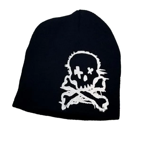 Kids' Winter Skull & Crossbones Knit Beanie and Gloves Set