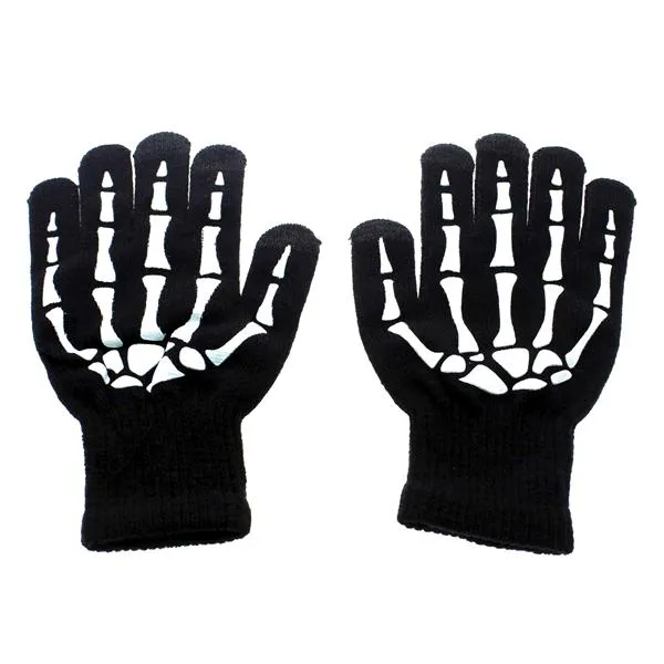 Kids' Winter Skull & Crossbones Knit Beanie and Gloves Set