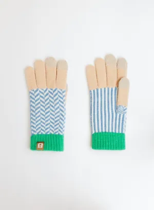 Knit Chevron Gloves - Dusk