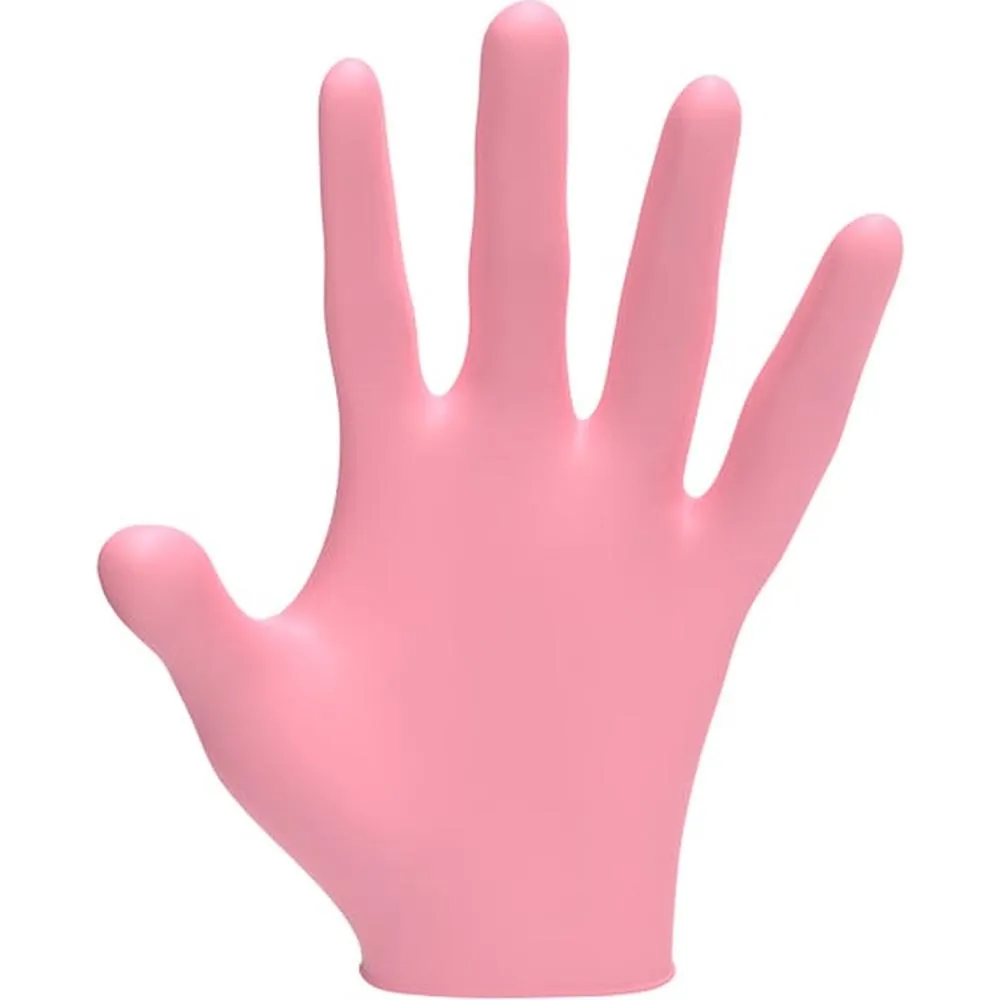 L3VEL3 Nitrile Pearl Pink Gloves - MEDIUM / 100 Pack - 4 mil Thickness