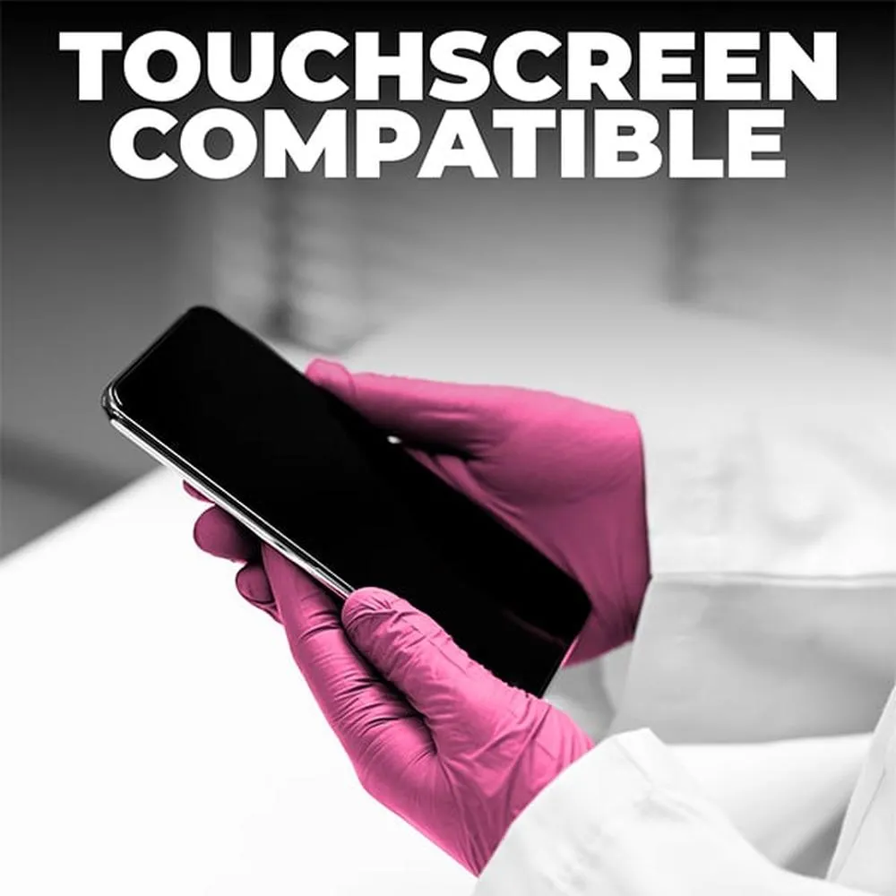 L3VEL3 Nitrile Pearl Pink Gloves - MEDIUM / 100 Pack - 4 mil Thickness