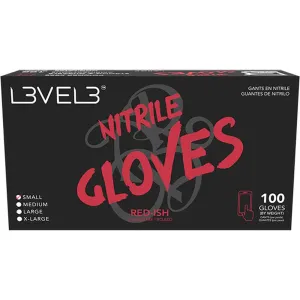L3VEL3 Nitrile Red-ish Gloves - SMALL / 100 Pack - 3.5 mil Thickness