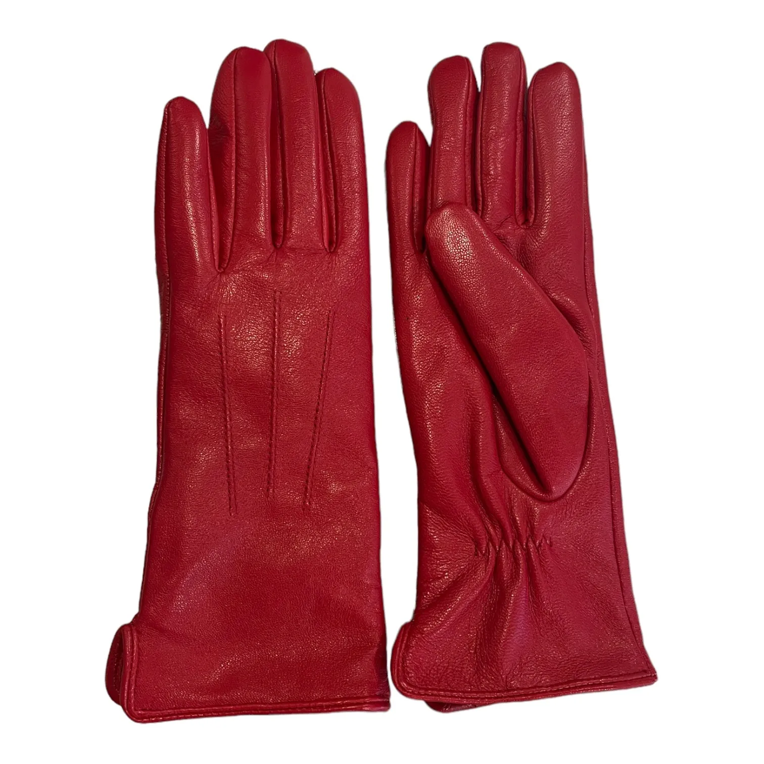 Ladies Cashmere-lined Leather Gloves in Red