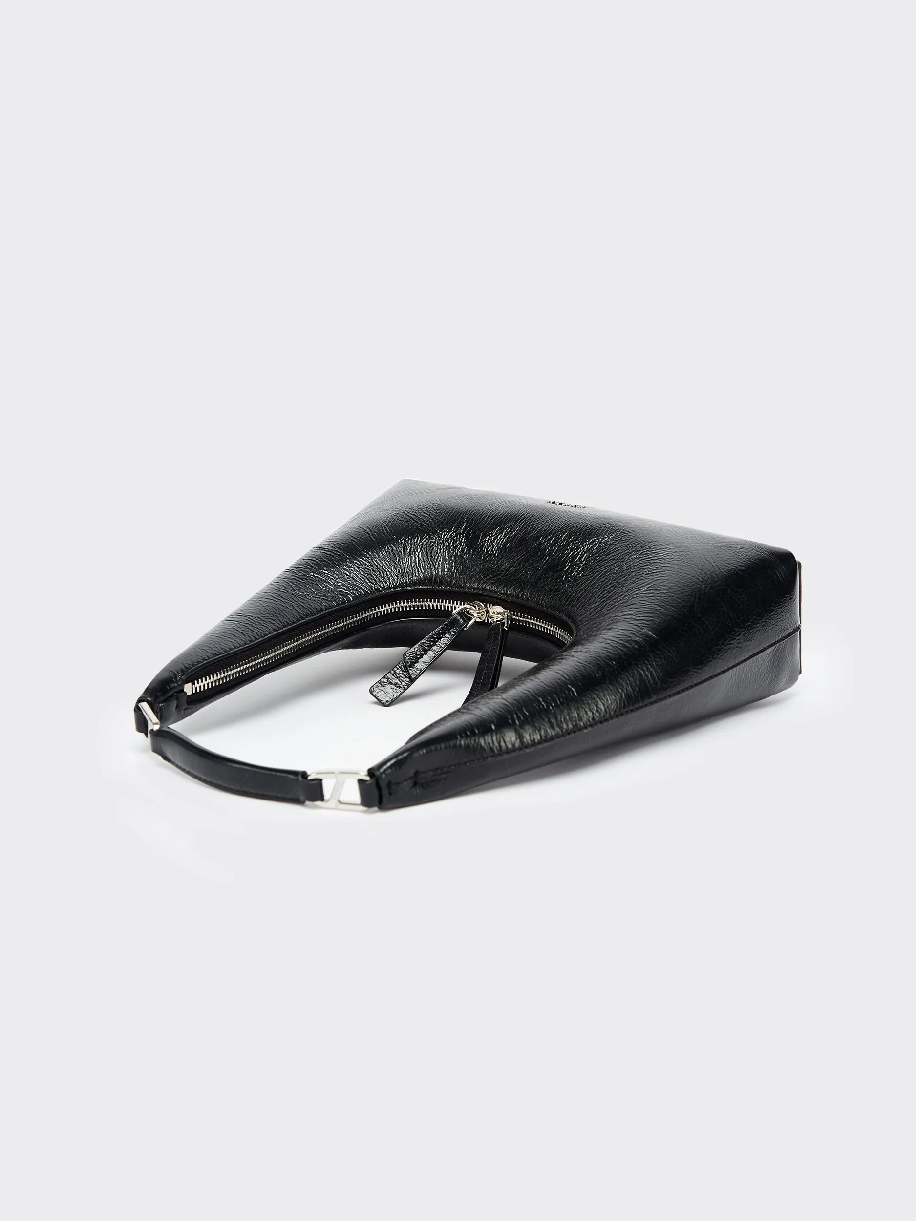 Large One-Shoulder Tartar Bag - Black