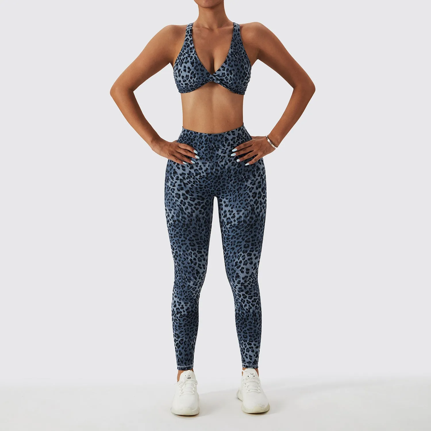 Leopard Print with High Waist Workout Set