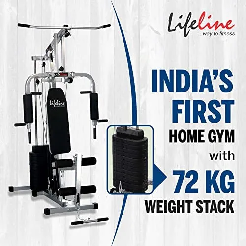 Lifeline Fitness HG-002 Multi Home Gym Combo with LT-202 Manual Treadmill 3in1, 72kg Weight Stack