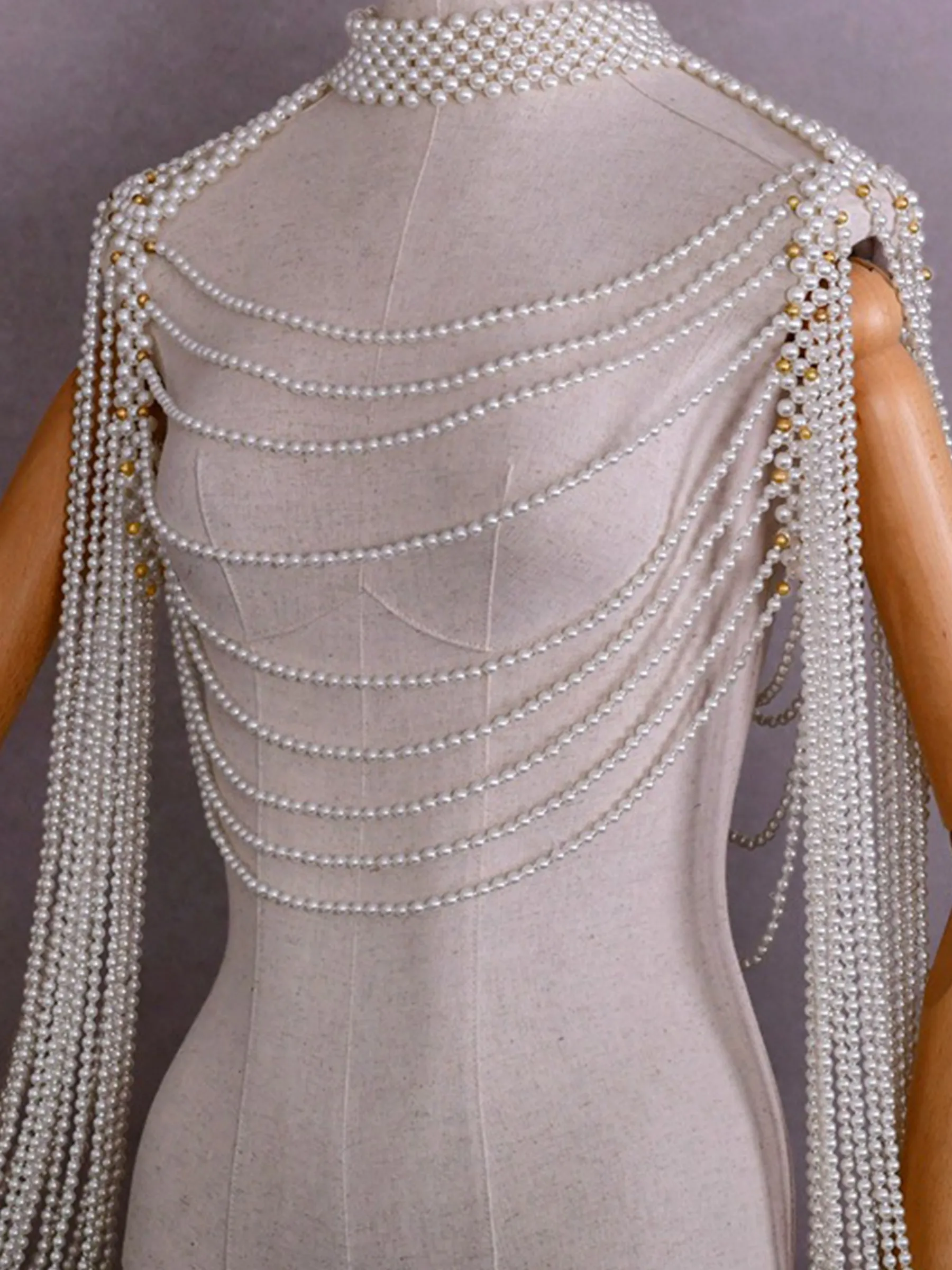 Light Luxury Beaded Shawl Pearl Shoulder Chain