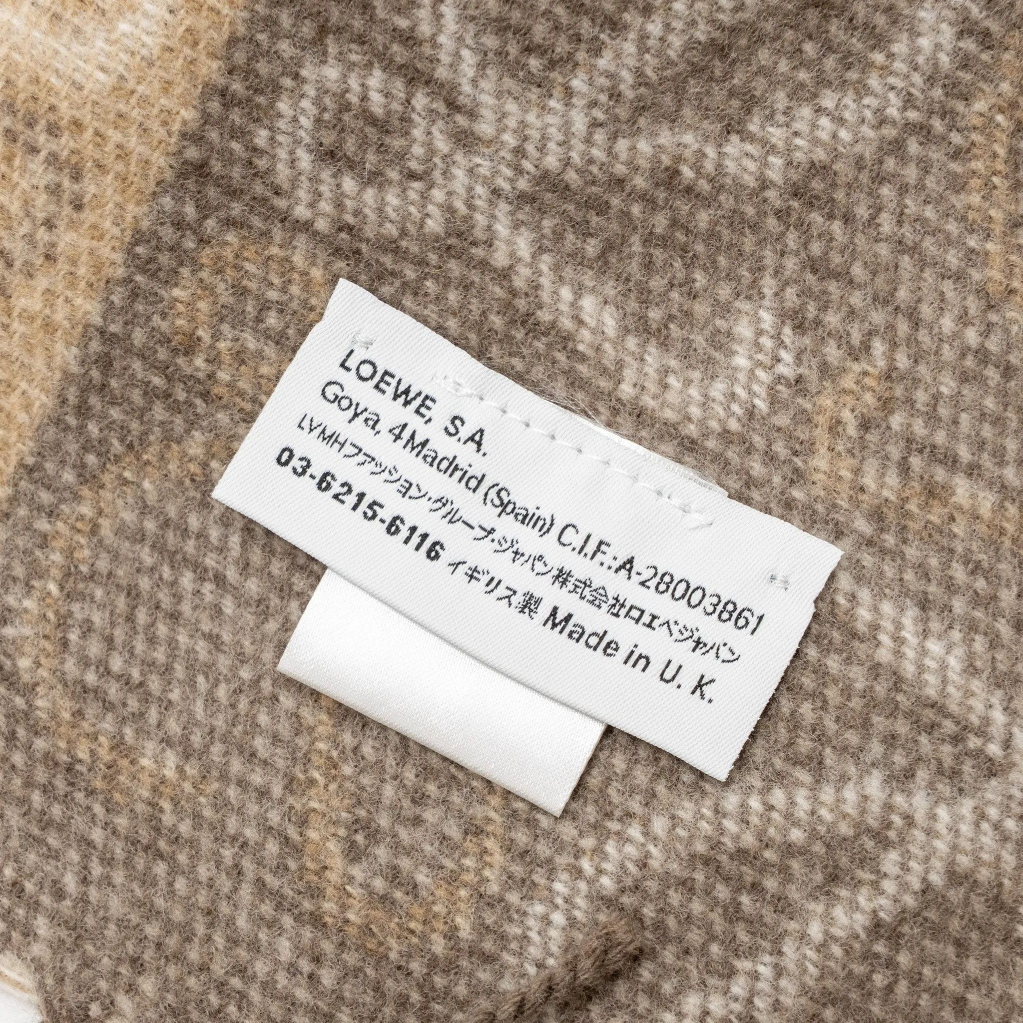 Loewe Anagram Scarf Wool/Cashmere White/beige