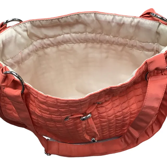 London Fog Coral Quilted Drawstring Purse