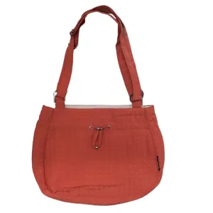 London Fog Coral Quilted Drawstring Purse