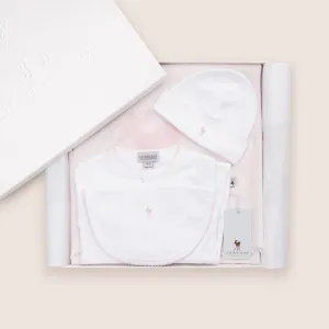 Luxury Baby Fawn Pink Gift Set, Luxury Baby Shawl And Baby Clothing Set By  G.H.Hurt & Son, Baby's First Clothing Set