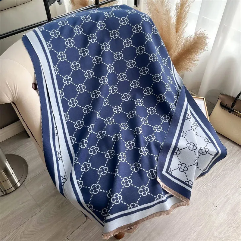 Luxury Cashmere Plaid Scarf Winter Women Pashmina Shawls Warm Blanket Wraps Female Foulard Bandana Brand Thick Scarves Hijab