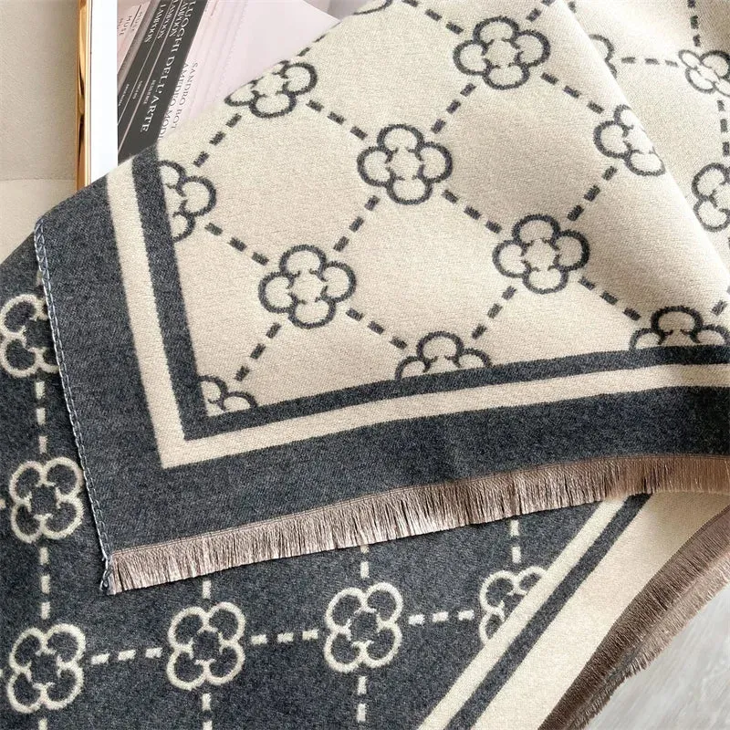 Luxury Cashmere Plaid Scarf Winter Women Pashmina Shawls Warm Blanket Wraps Female Foulard Bandana Brand Thick Scarves Hijab