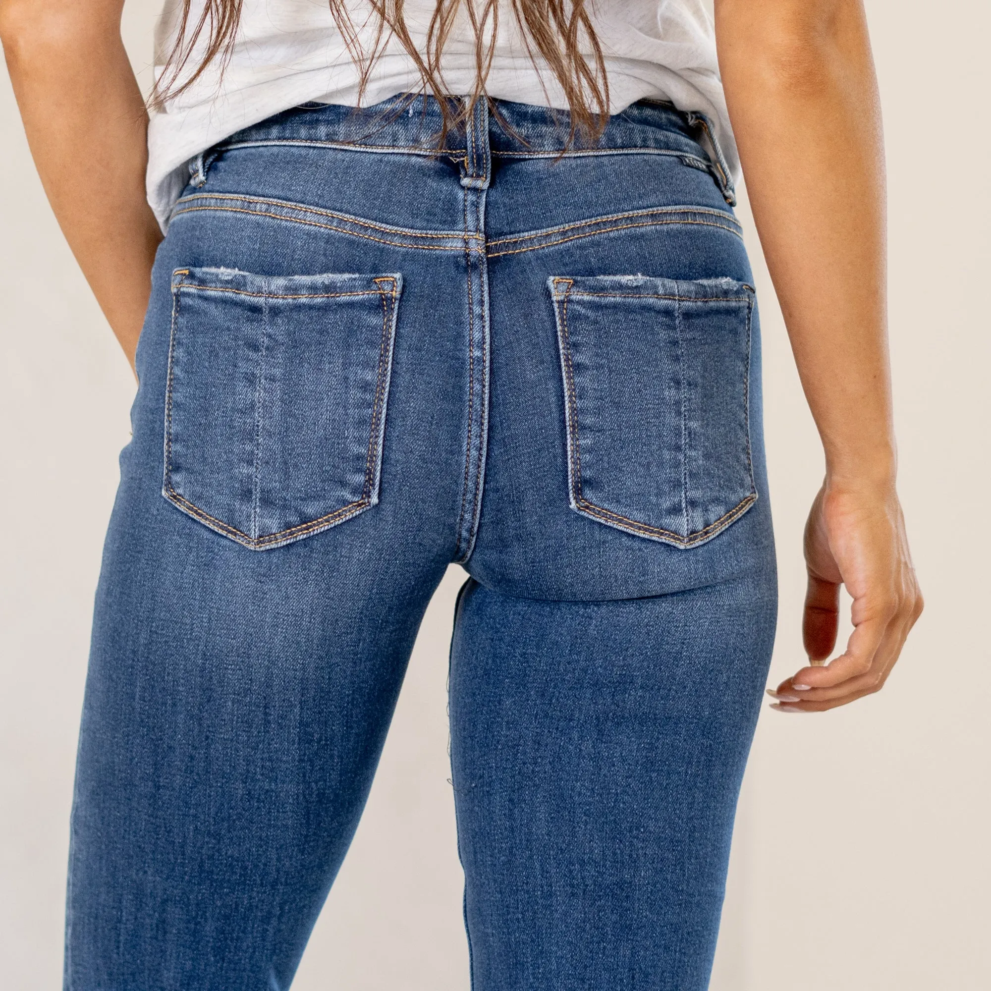 Maleya Mid Rise Cropped Straight Leg Regular & Plus Sizes