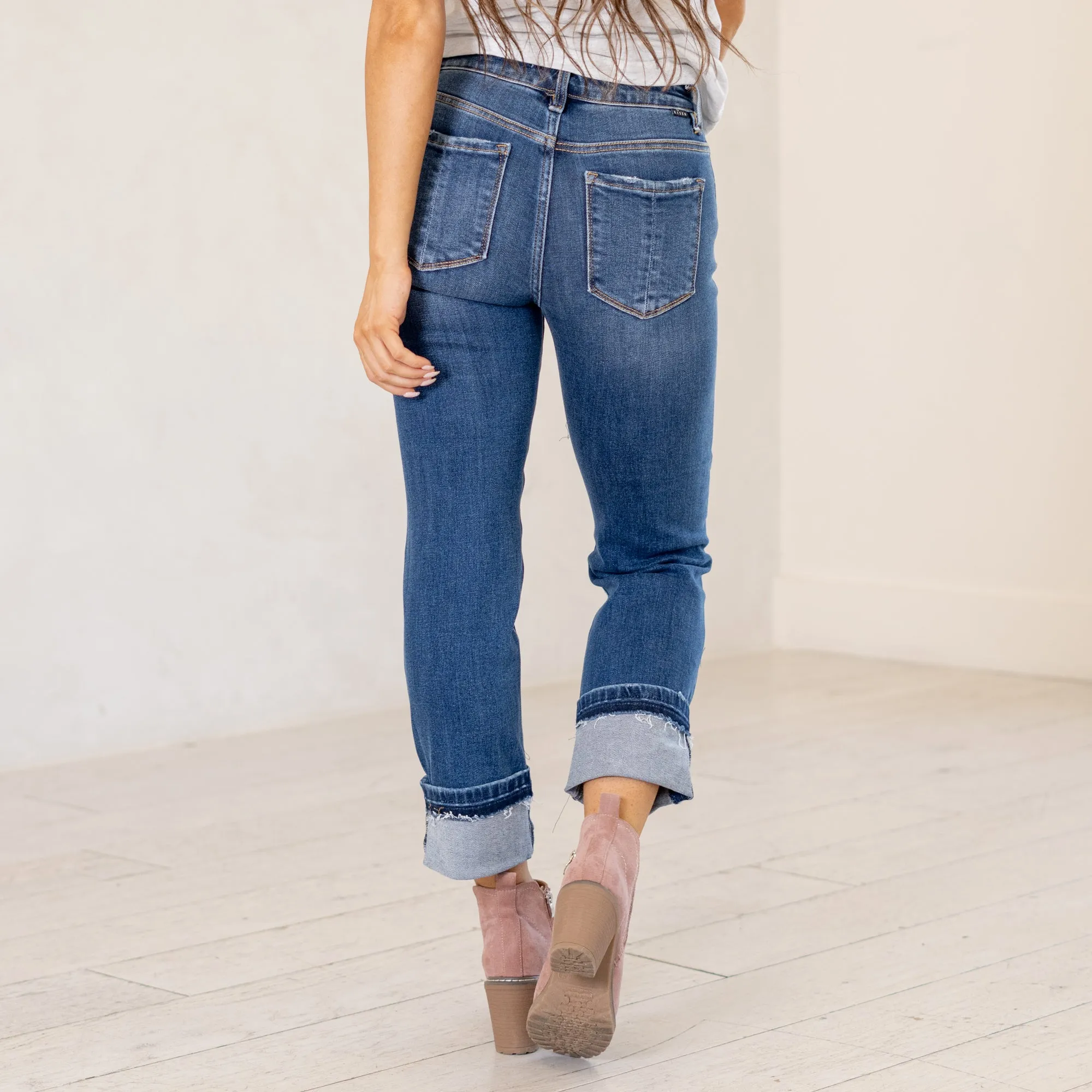 Maleya Mid Rise Cropped Straight Leg Regular & Plus Sizes