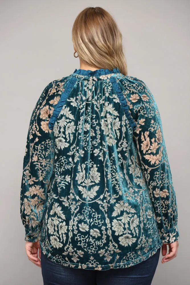 Mallie Ruffled Trimmed Top