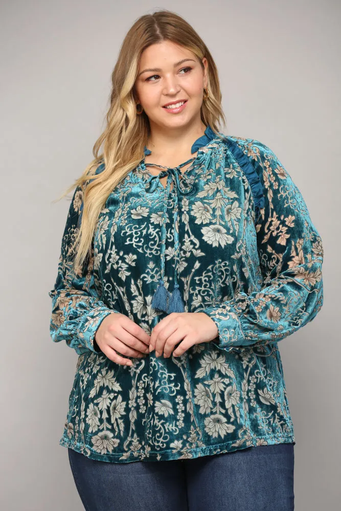 Mallie Ruffled Trimmed Top