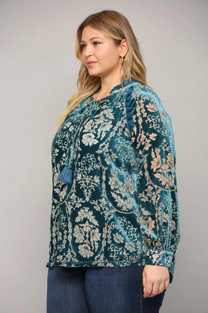 Mallie Ruffled Trimmed Top
